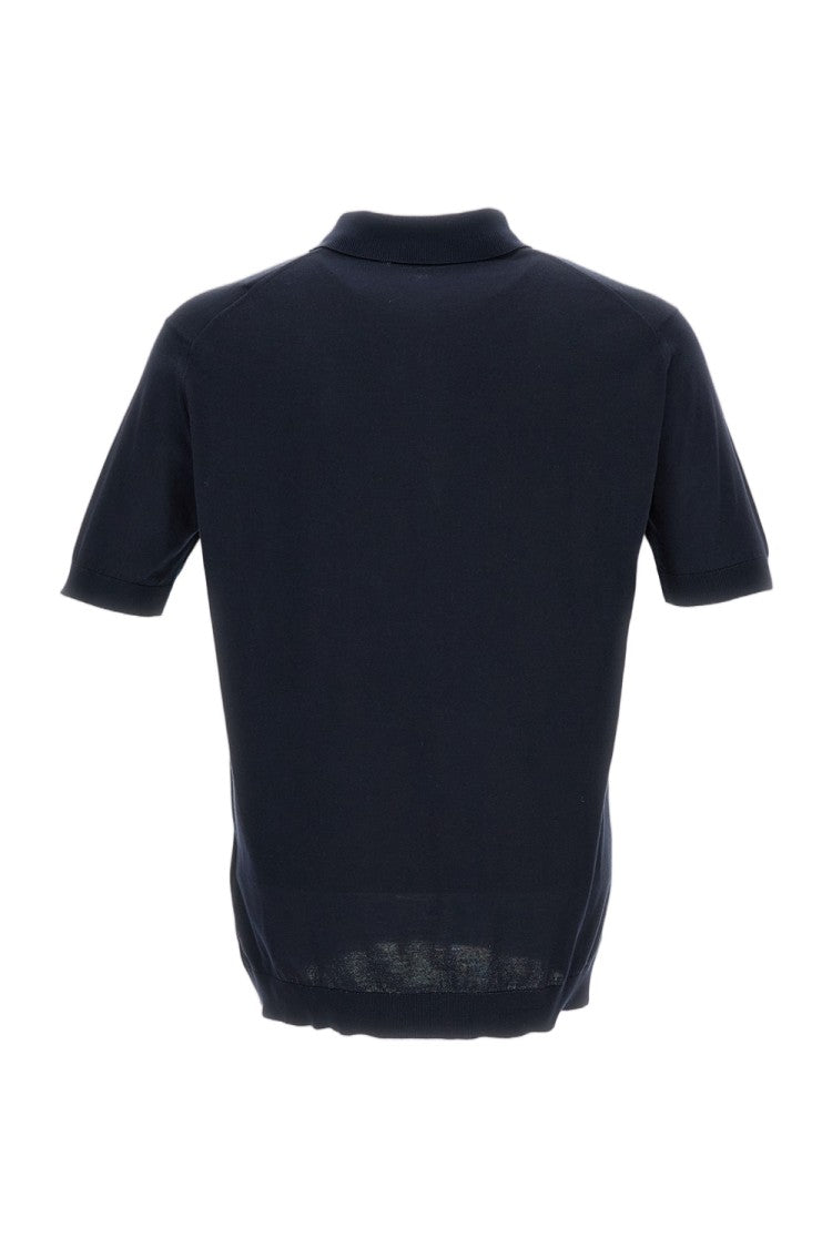 John Smedley Blue Relaxed Fit Cotton Polo Shirt