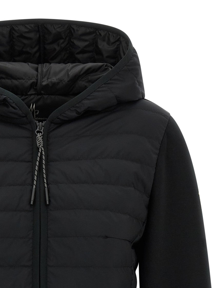 Moncler Grenoble Quilted Padded Hoodie With Adjustable Waist And Logo Detail