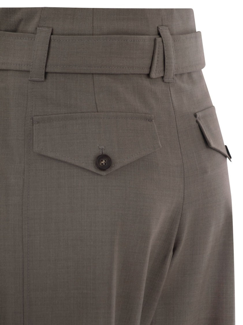 Brunello Cucinelli Tropical Luxury Wool Utility Trousers