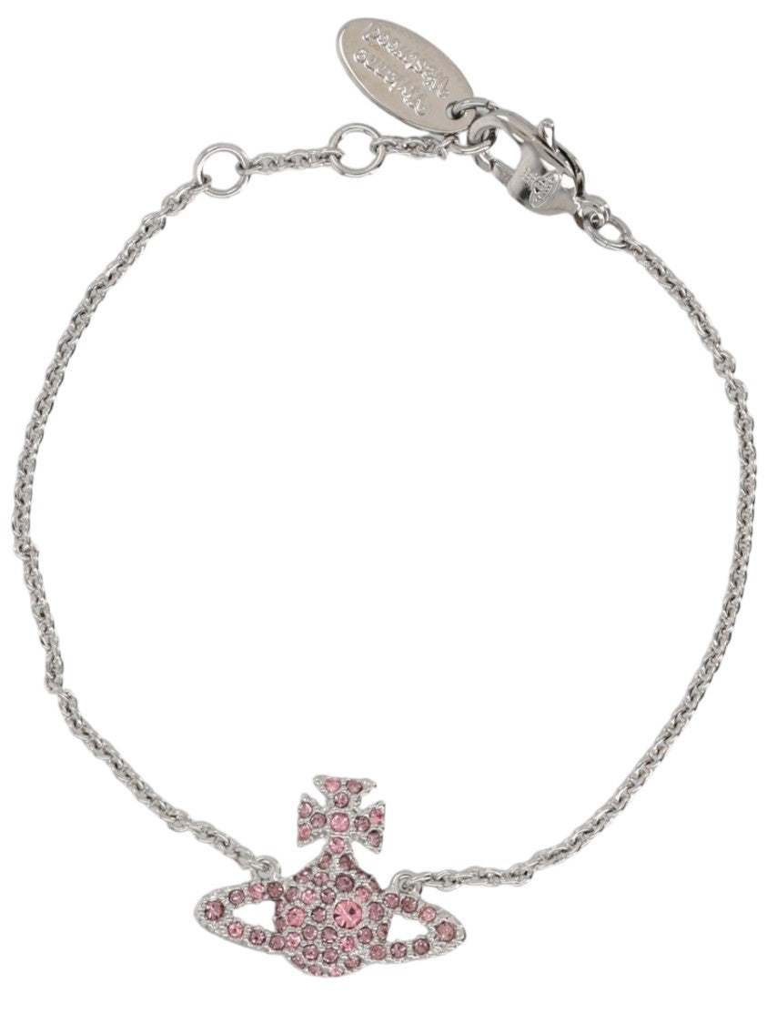 Vivienne Westwood Silver Cross Emblem Crystal Brass Bracelet