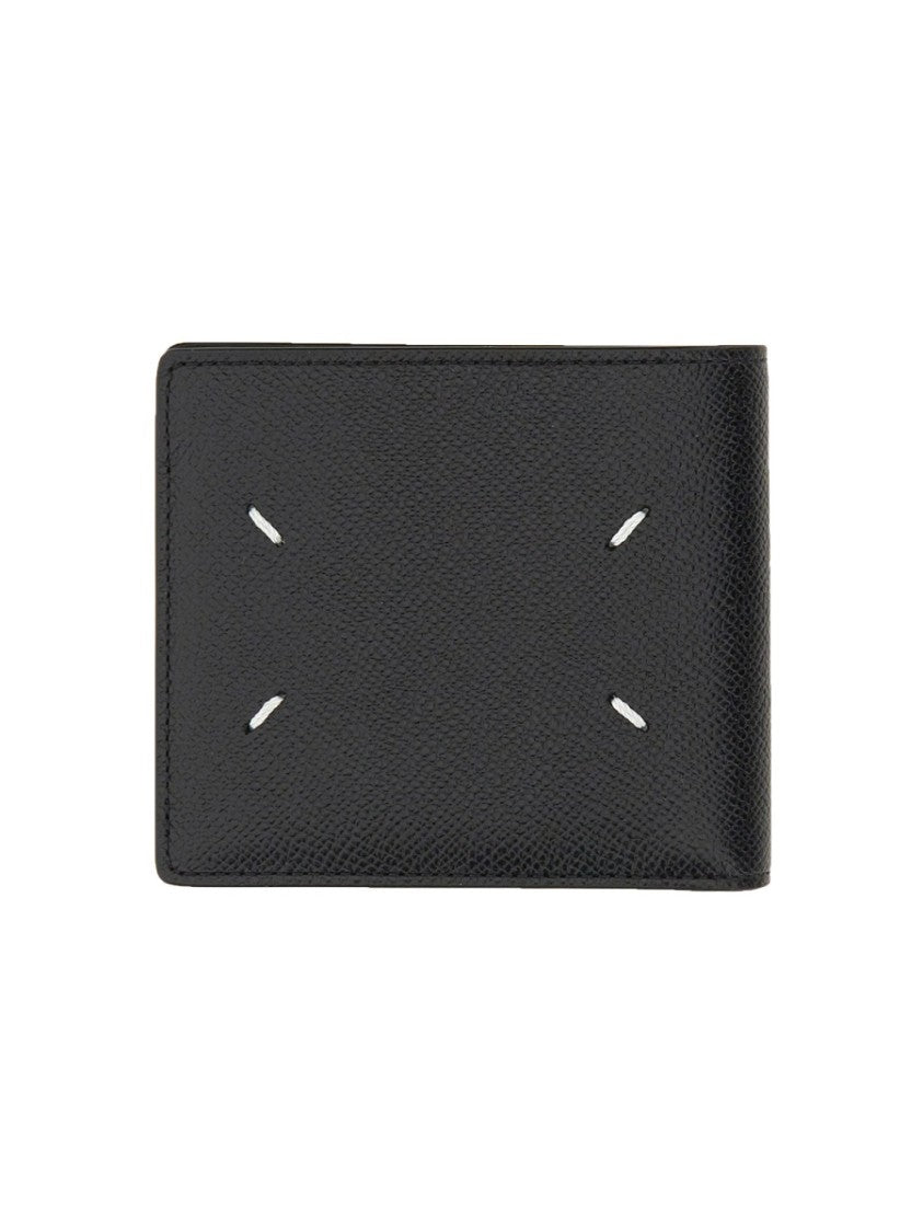 Maison Margiela Black Leather Textured Stitch Wallet