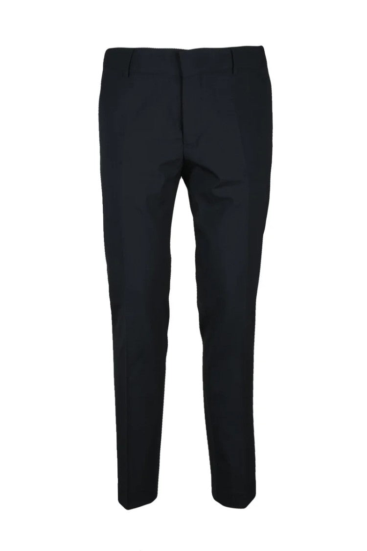 Grey Daniele Alessandrini Wool Stretch Trousers - Black