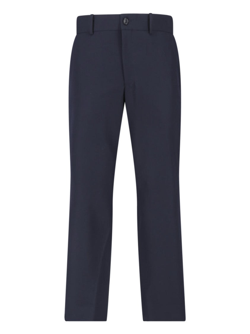 Comme Des Garçons Blue Tailored Straight-Leg Wool Trousers