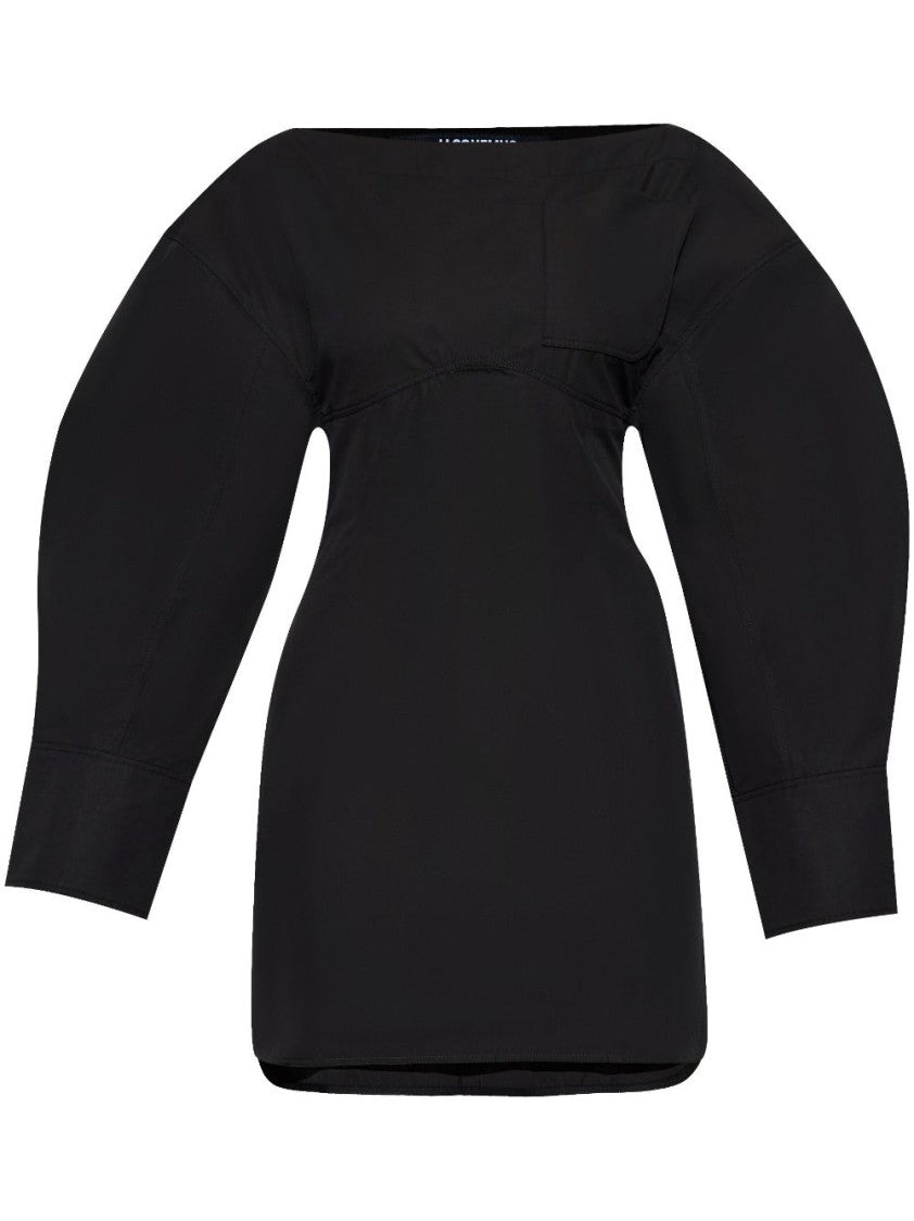 Jacquemus Structured Black Cotton Poplin Casaco Dress