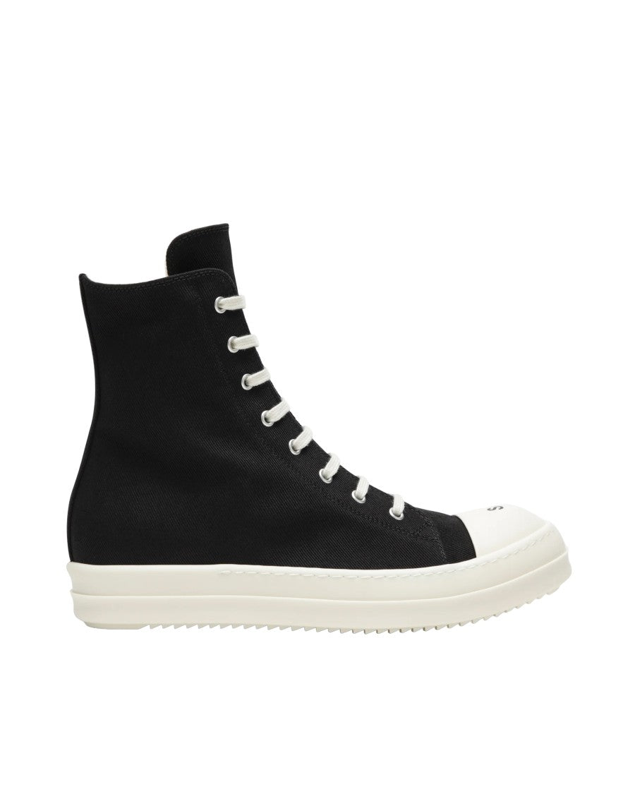 Drkshdw By Rick Owens Black High-Top Canvas Sneakers