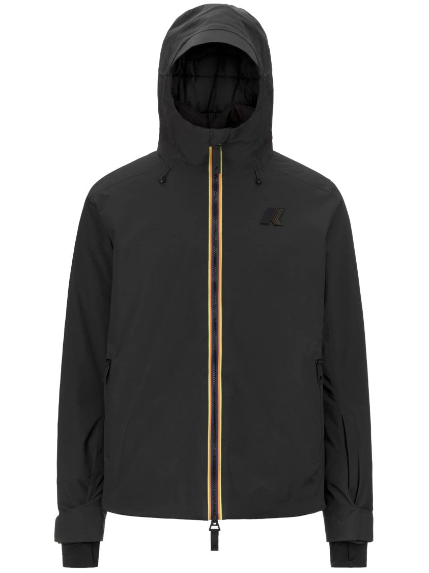 K-Way Black Lesarcs 2L Twill Hooded Jacket