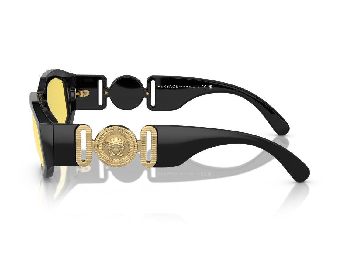 Versace Oversized Geometric Gold Medallion Sunglasses
