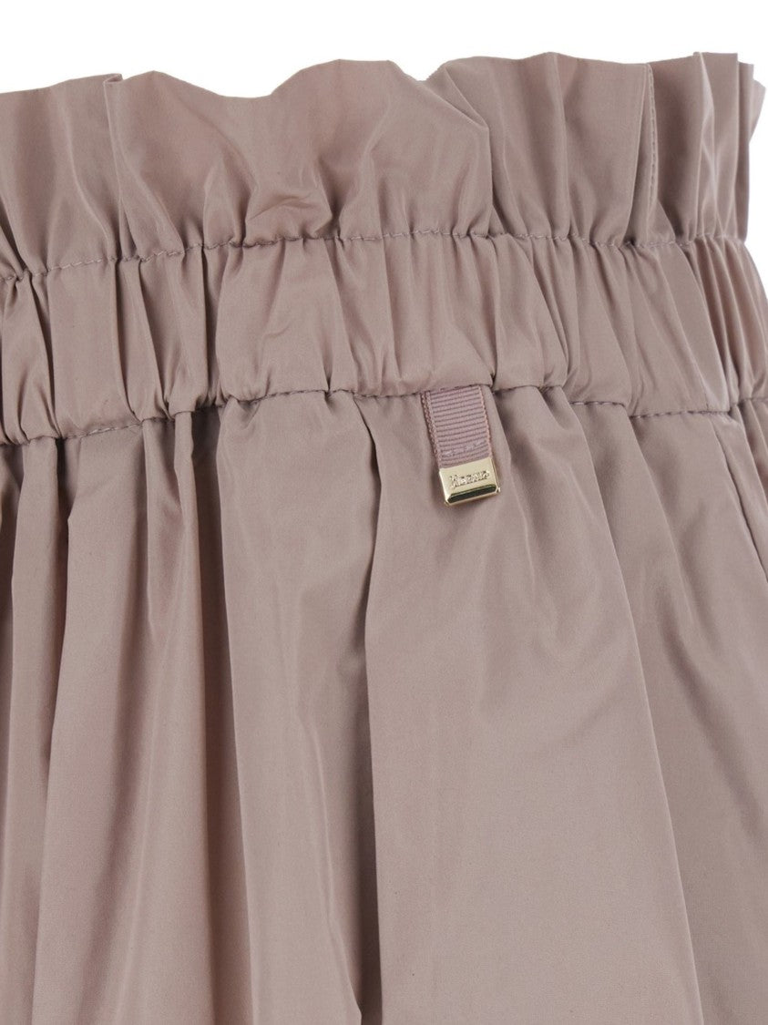 Herno Pink Elastic Waist Technical Fabric Long Skirt