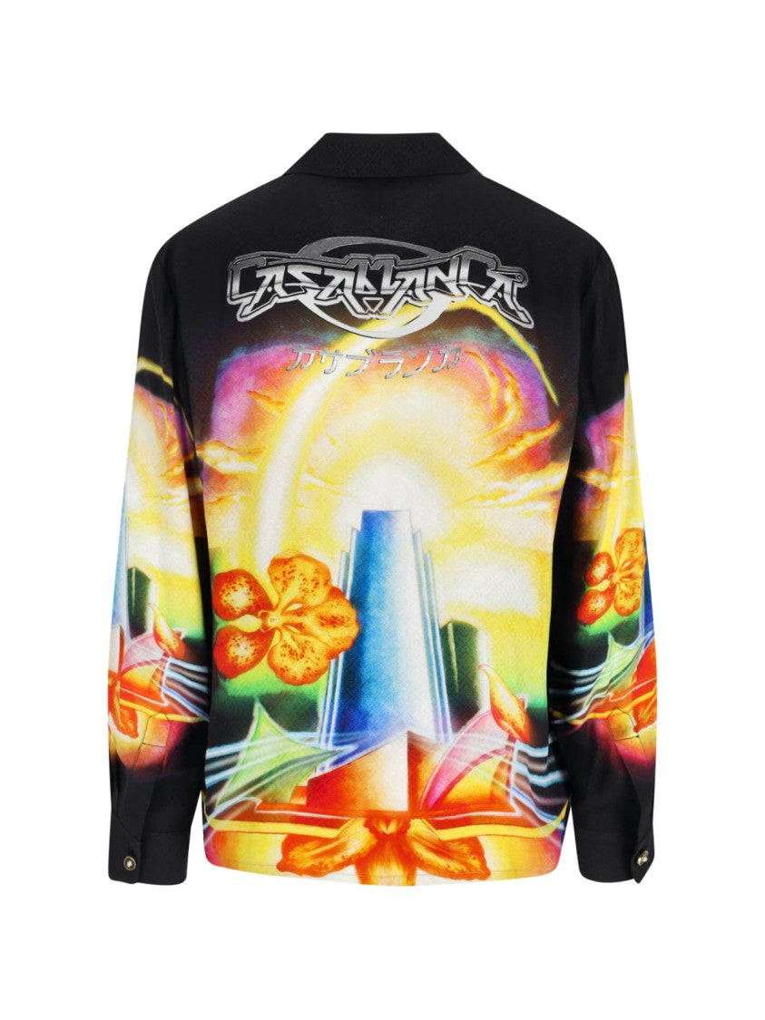 Casablanca Vibrant Multicolour Casual Shirt With Classic Collar