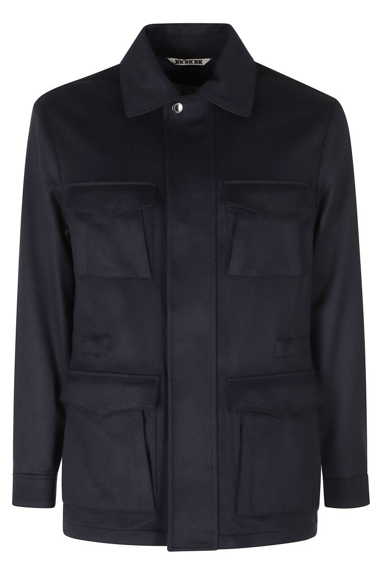 Kired Cashmere Sahariana Jacket With Triangular Flap Pockets