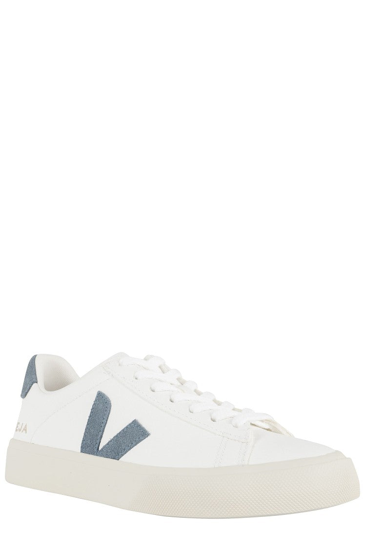 Veja White/Blue Campo Leather Low-Top Sneakers