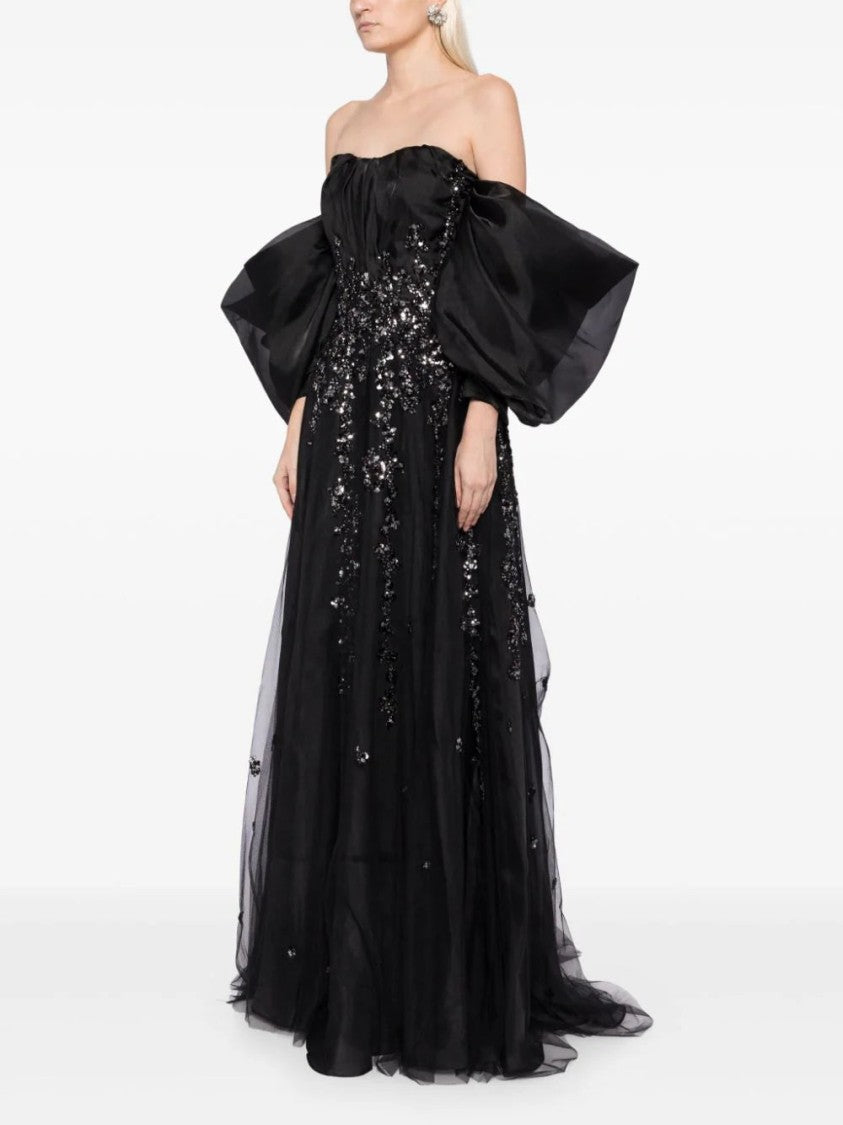 Saiid Kobeisy Organza Dress With Dotted Beading