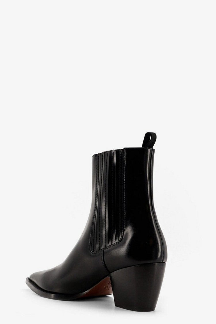 Dior Black Pointed-Toe Leather Chelsea Ankle Boots