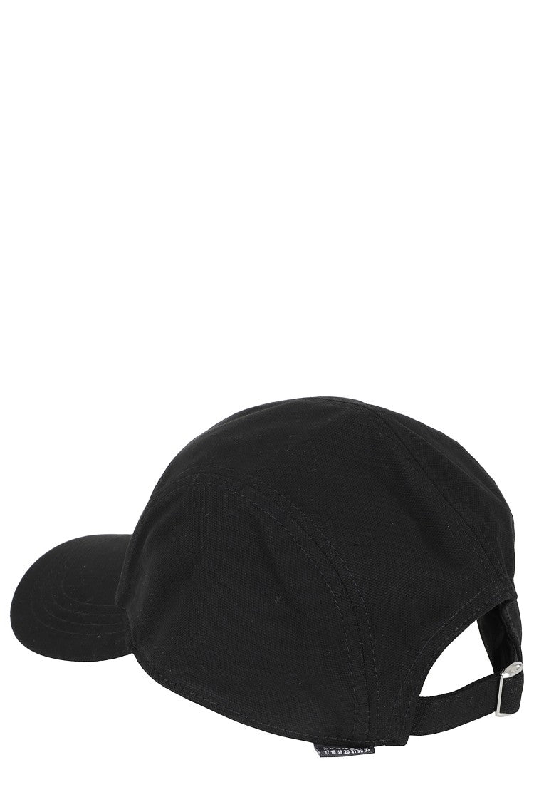 Mm6 By Maison Margiela Black Embroidered-Logo Curved-Visor Cotton Hat