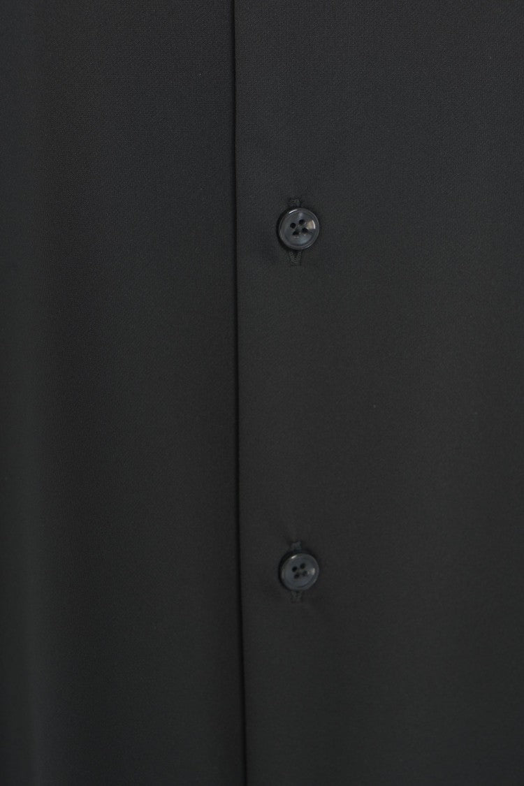 Gender Tailored Black Shirt With Structured Collar