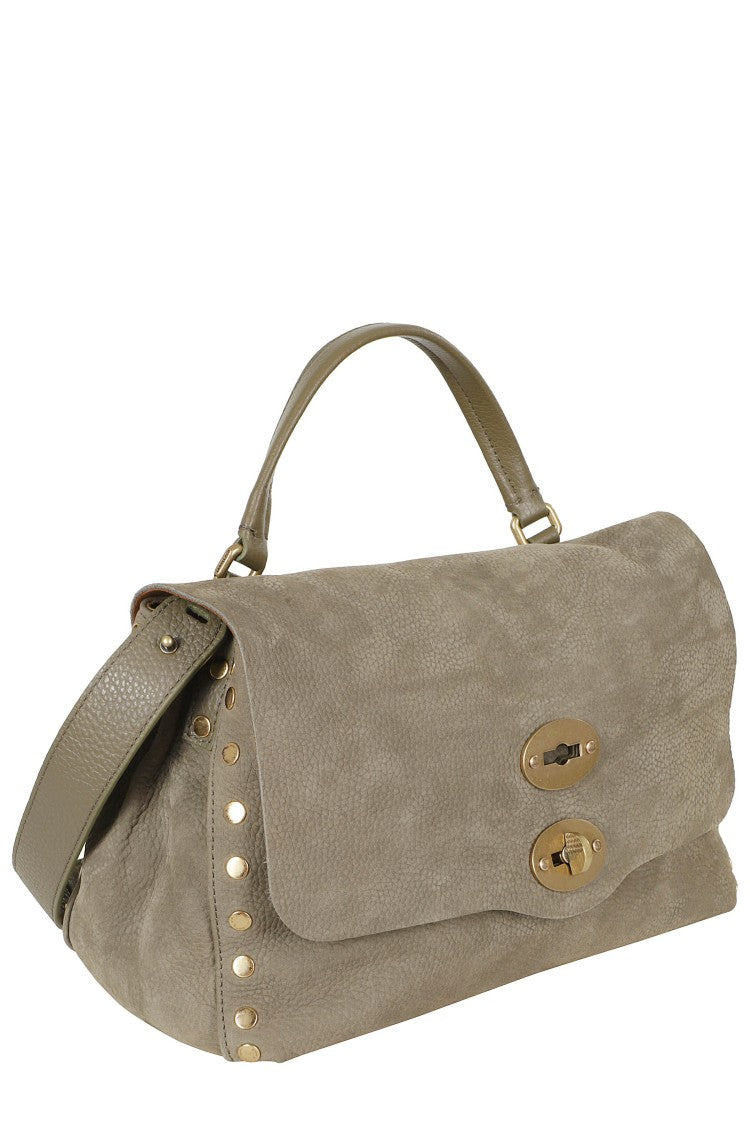 Zanellato Postina Jones Nubuck Handbag With Gold-Tone Accents