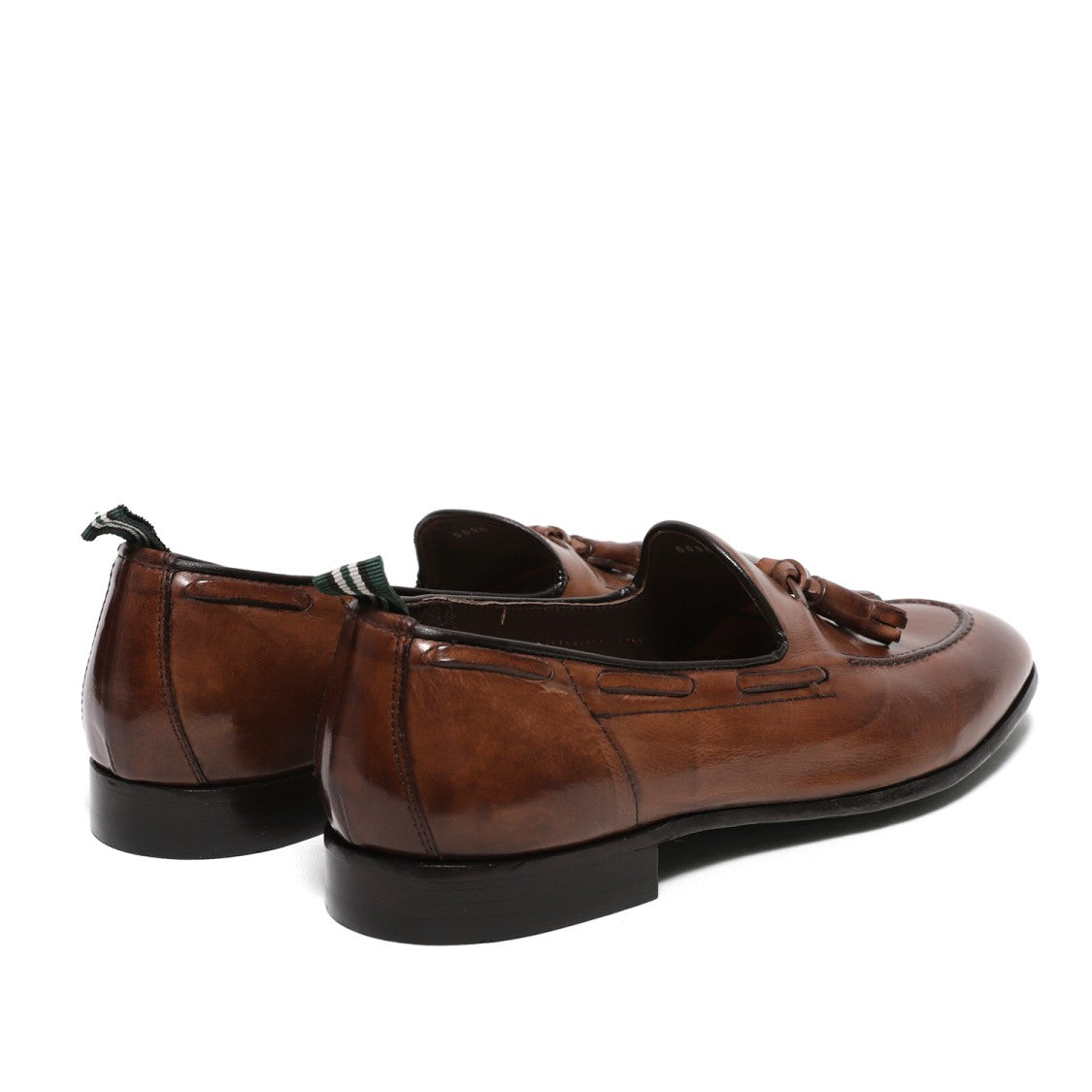 Green George Moccasin With Tassels In Tan Leather