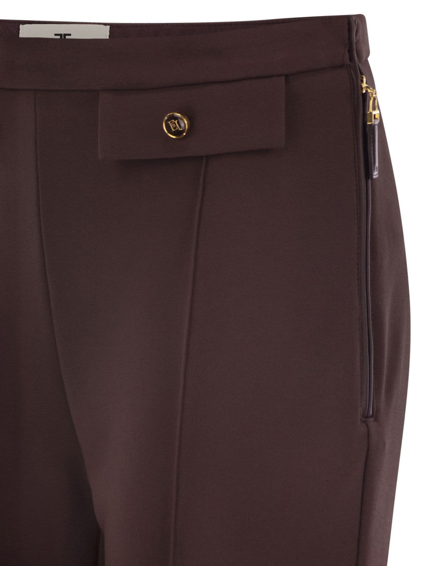 Elisabetta Franchi Double Crepe Trousers