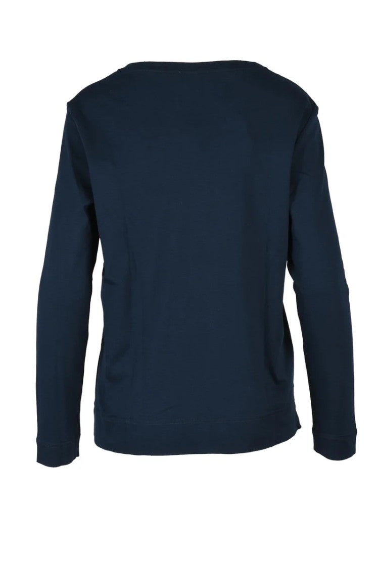 Ambrosio Blue Long-Sleeve Cotton T-Shirt