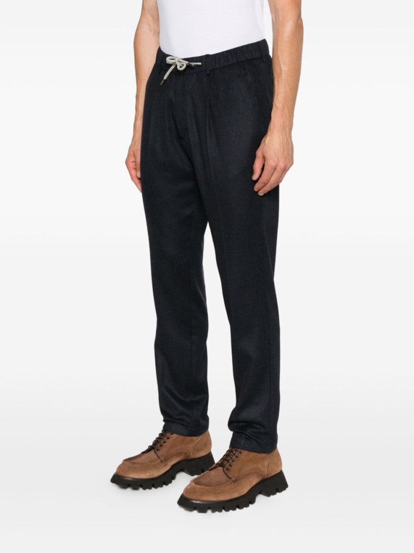 Herno One-Pleat Blue Trousers