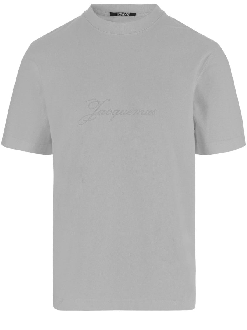 Jacquemus Grey Cotton Logo T-Shirt