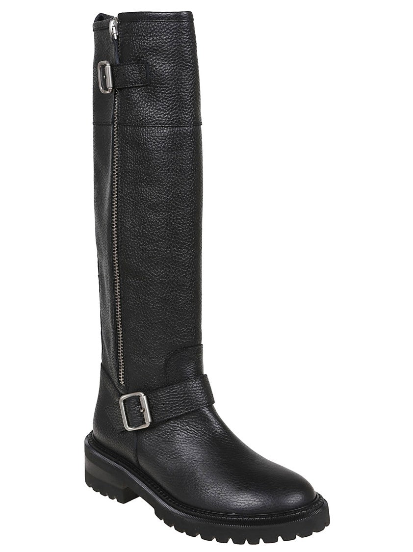 Via Roma 15 Textured Leather Ankle Boots