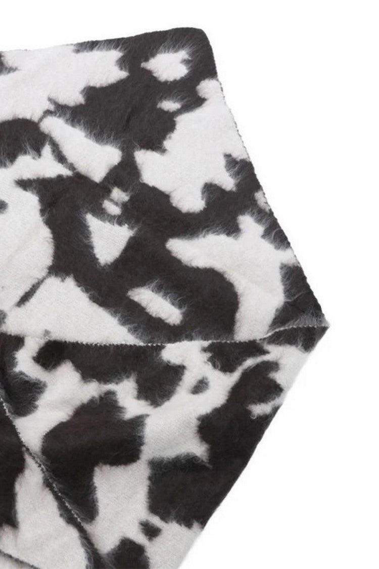 Guest In Residence Cream Grizzly Cowhide-Print Cashmere Scarf