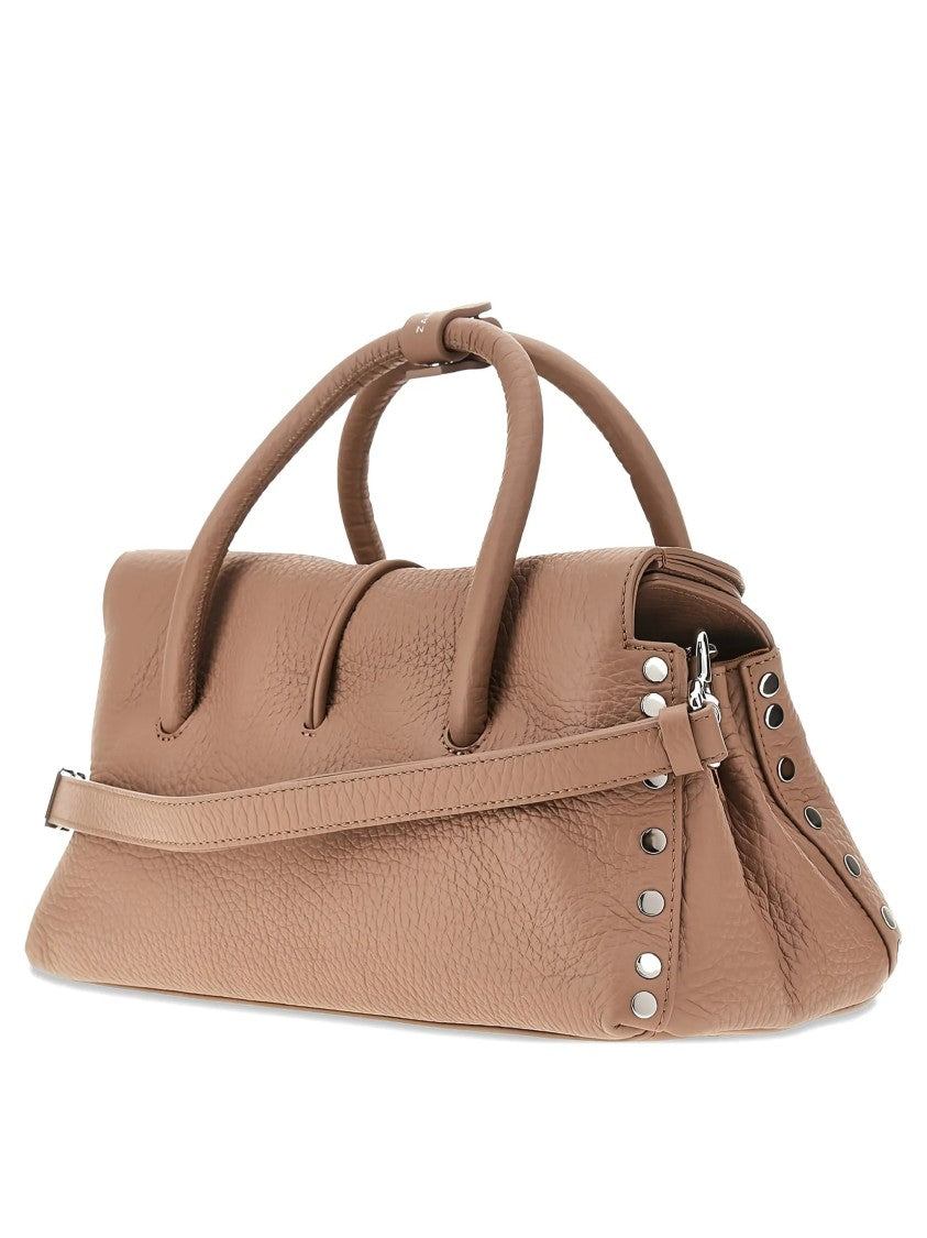 Zanellato Brown Dotta Centauro Pebbled Leather Handbag