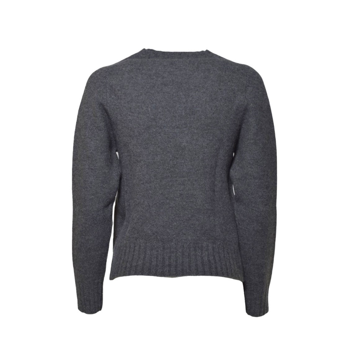 Jil Sander Classic Crew Neck Sweater In Soft Grey Wool