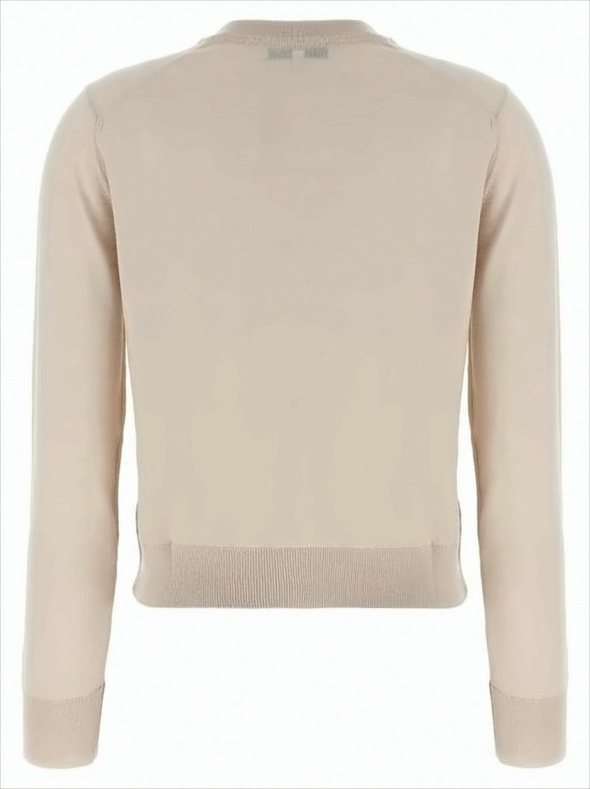 Maison Kitsuné Fine-Knit Cardigan With Button-Down Front And Embroidered Fox Emblem