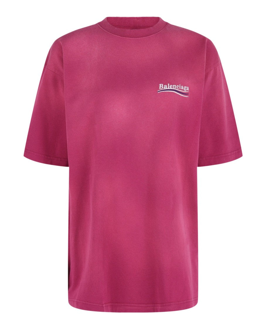Balenciaga Political Campaign Logo-Embroidered T-Shirt