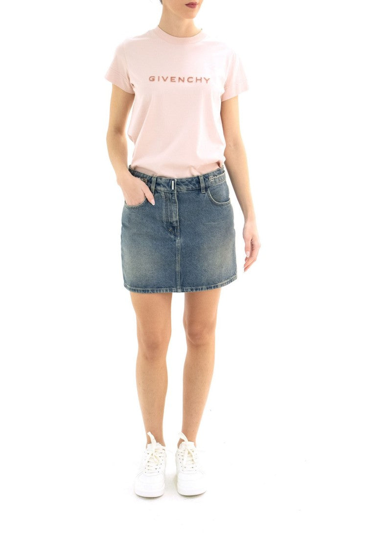 Givenchy Pink Cotton Printed T-Shirt