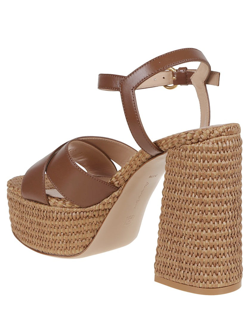 Gianvito Rossi Metallic Leather Sandal