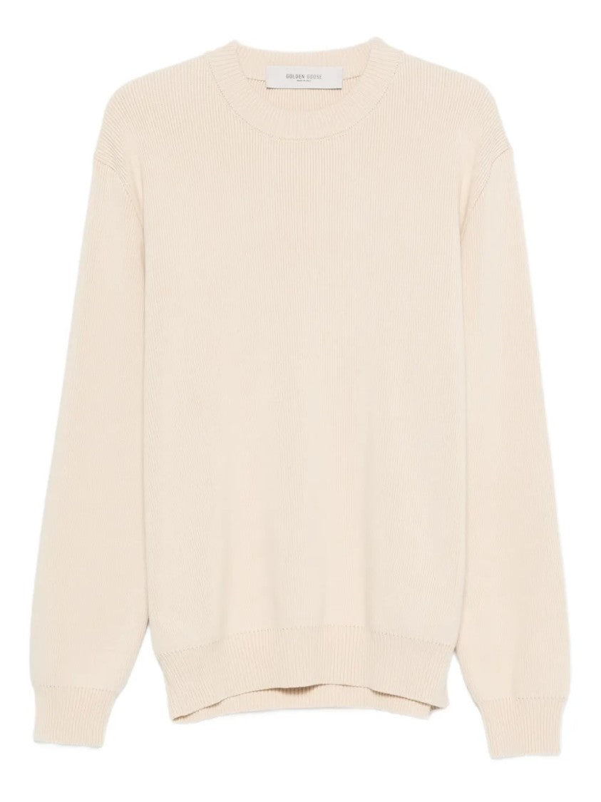 Golden Goose Knit Crewneck Sweater With Subtle Raised Lettering