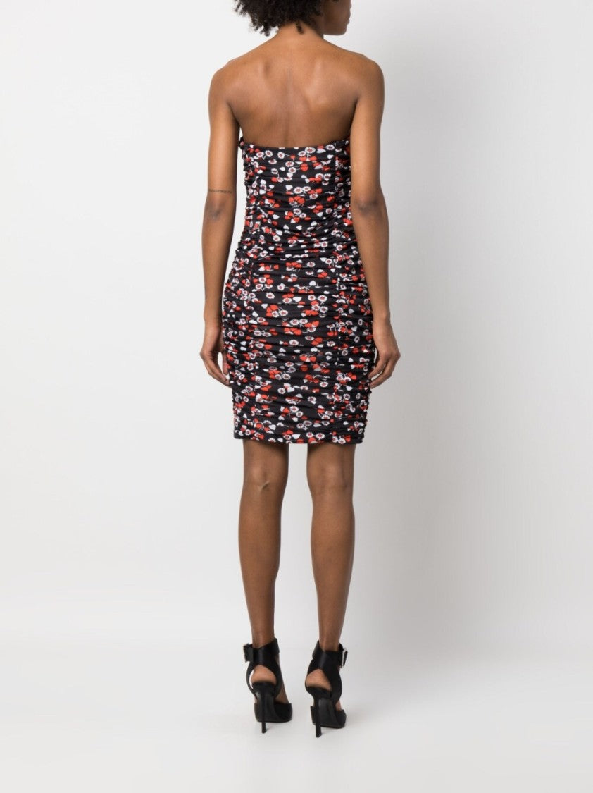 Moschino Floral-Print Strapless Minidress