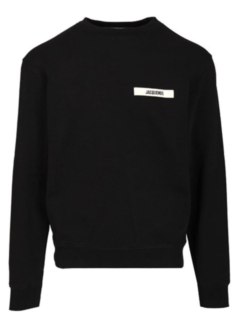Jacquemus Black Cotton Minimalist Logo Sweatshirt