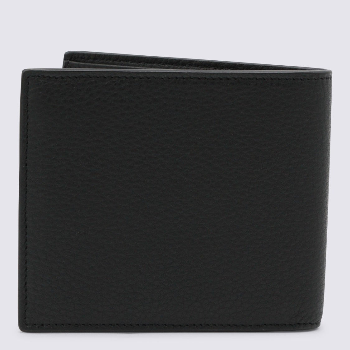 Saint Laurent Textured Black Leather Bifold Wallet With Metallic Logo