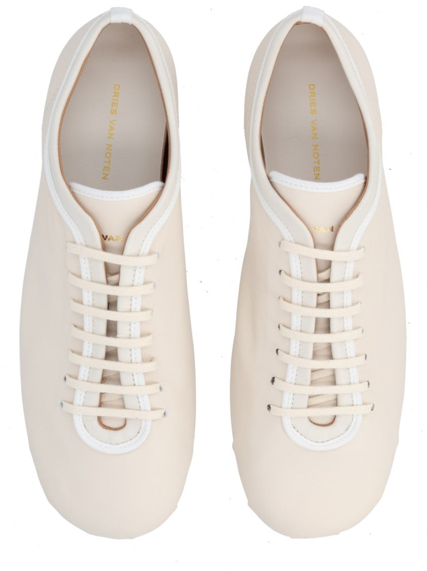 Dries Van Noten Neutrals Minimalist Rounded Toe Ballet Flats