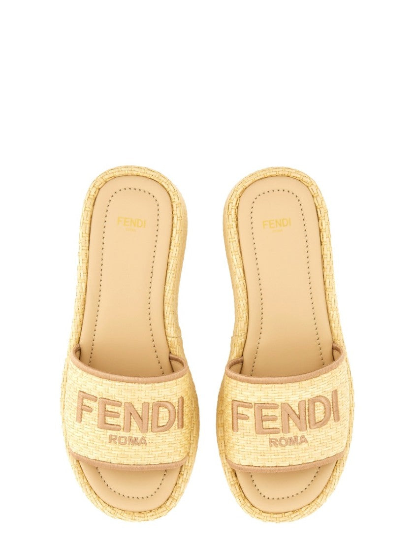 Fendi "Fendi Sunshine" Flatform Slide Sandal