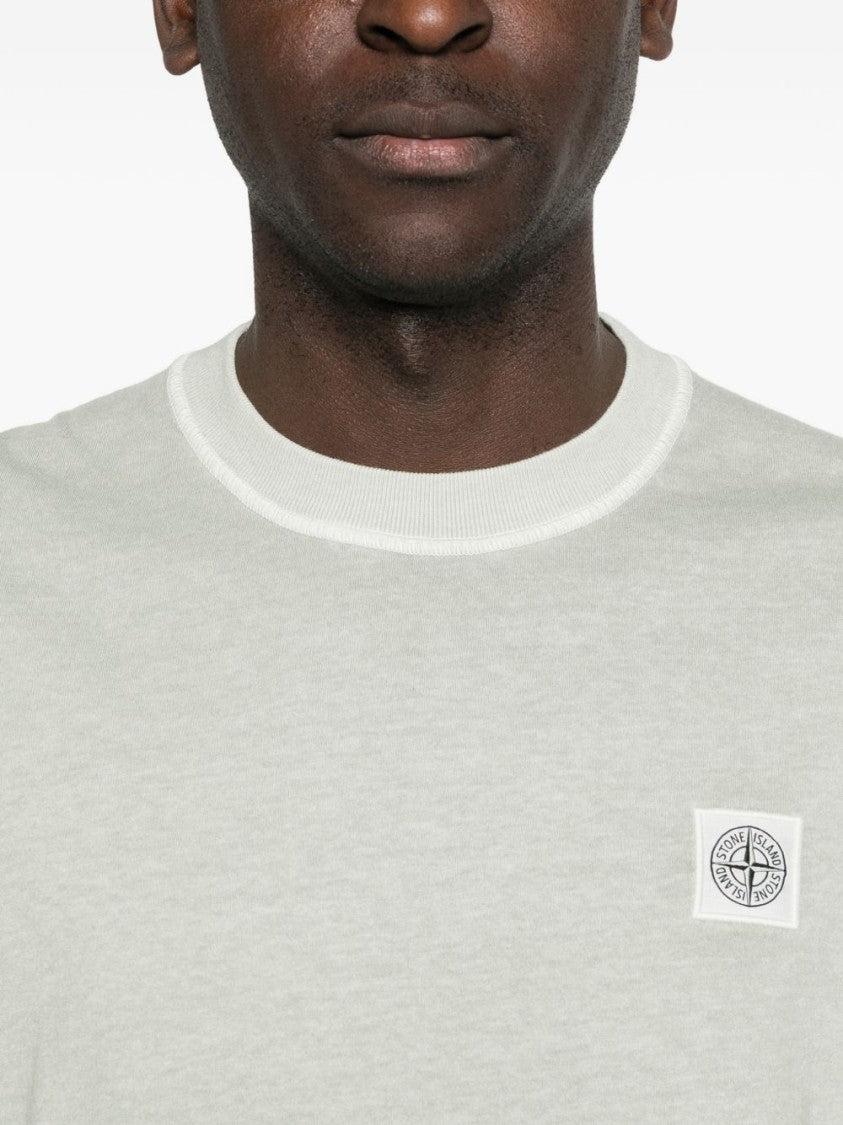 Stone Island Relaxed Fit Light Green Crew Neck T-Shirt