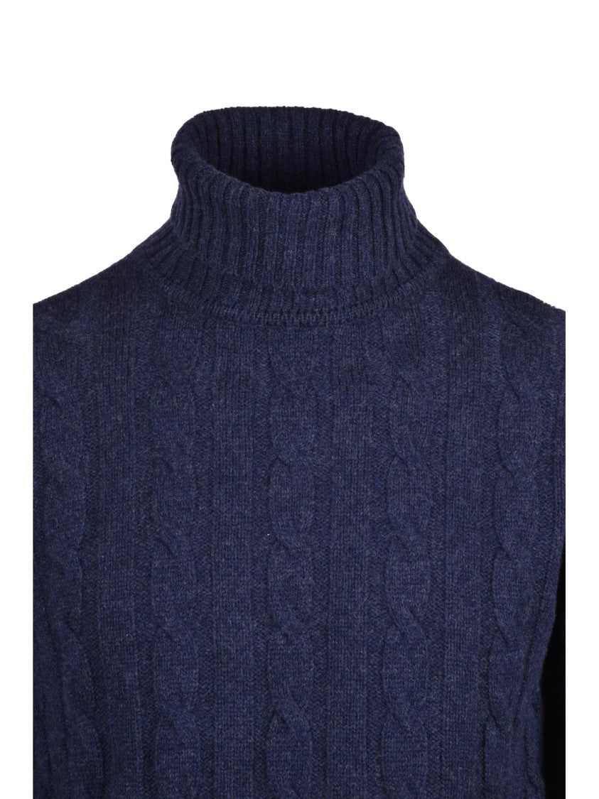 Daniele Fiesoli Crewneck Cable Knit Sweater In Extrafine Merino Wool