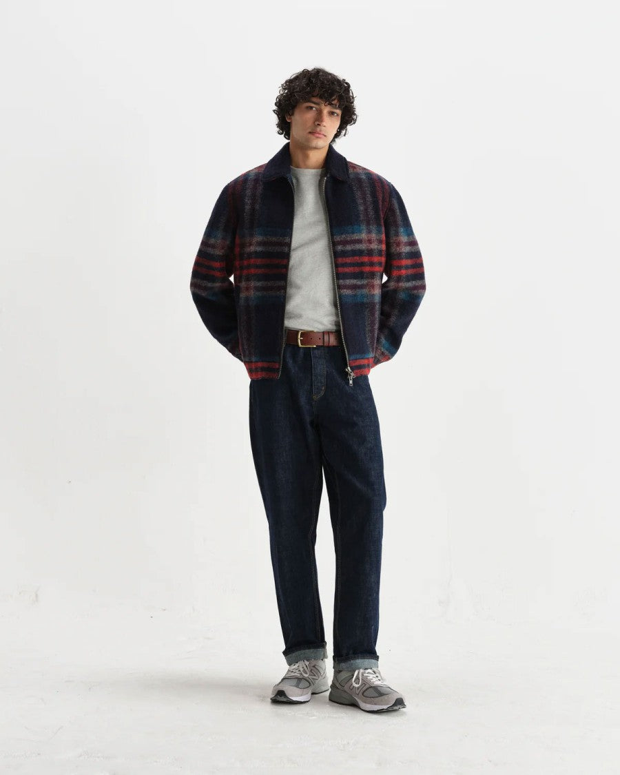 Wax London Woolen Check Heath Jacket With Navy
