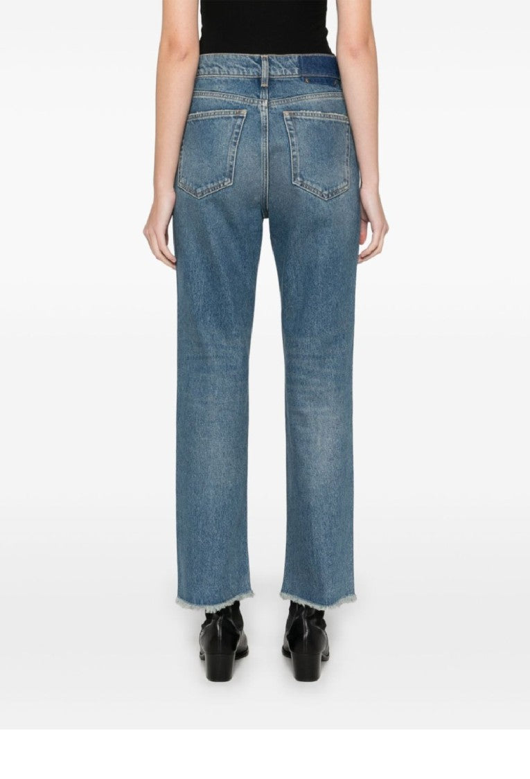 Golden Goose Golden Ws Cropped Flare Medium Wash Jeans