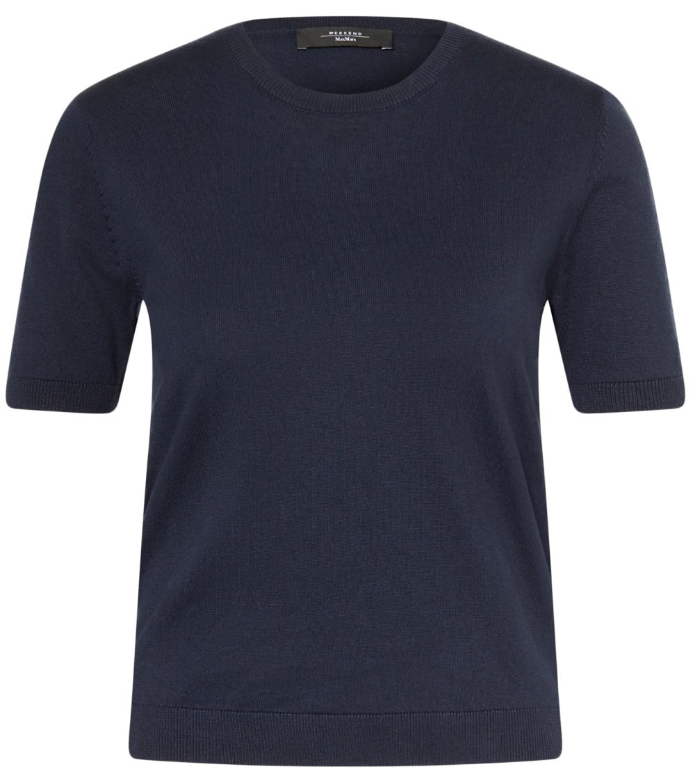 Max Mara Cropped Short-Sleeved With Classic Crew Neckline