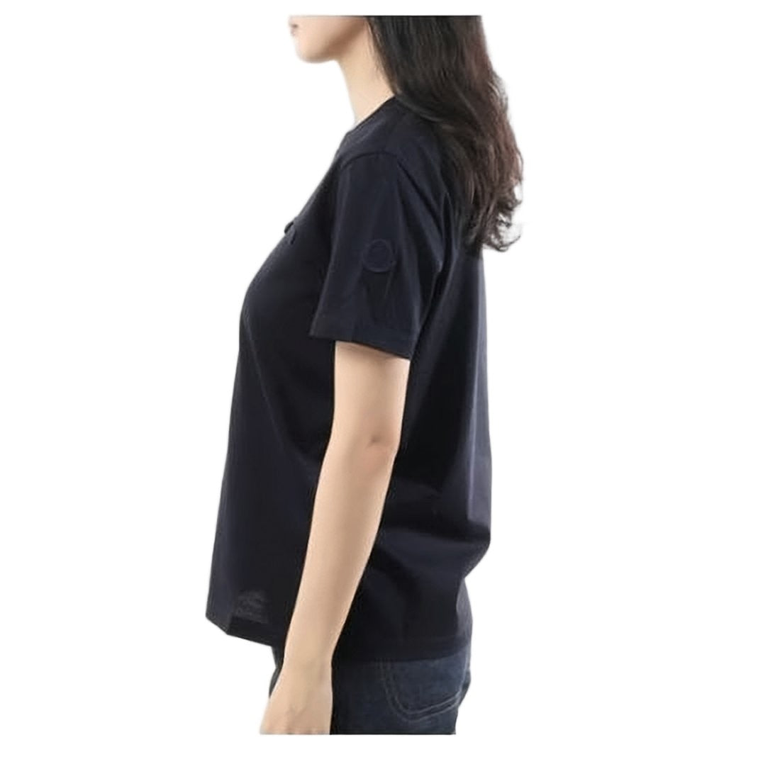 Moncler Minimalist Black Short-Sleeve T-Shirt With Buttoned Tabs