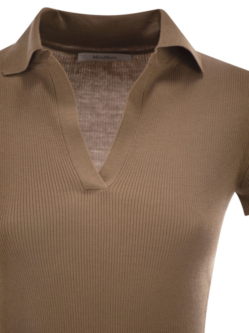 Max Mara Mxmalbero - Ribbed Wool Polo Shirt