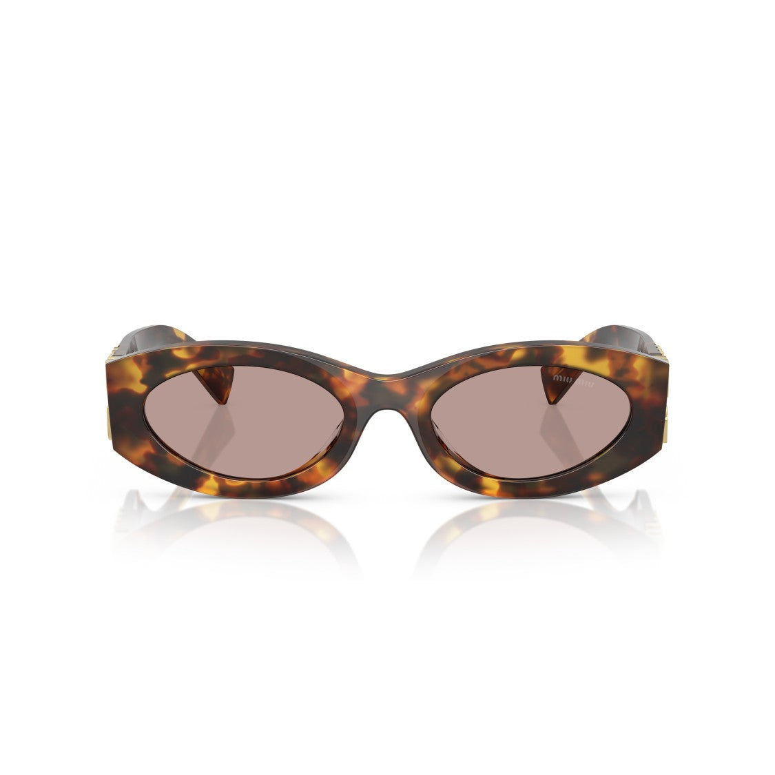 Miu Miu 0Mu 11Ws Tortoiseshell Oval Sunglasses
