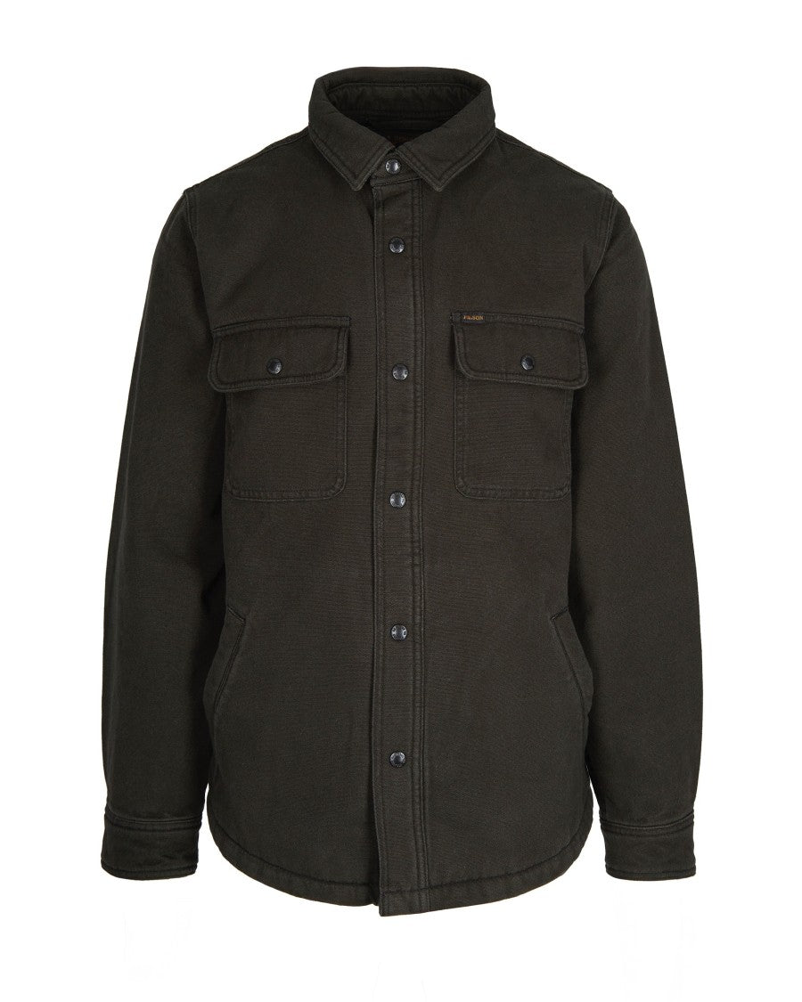 Filson Fleece-Lined Cotton Canvas Shirt Jacket With Snap Closure