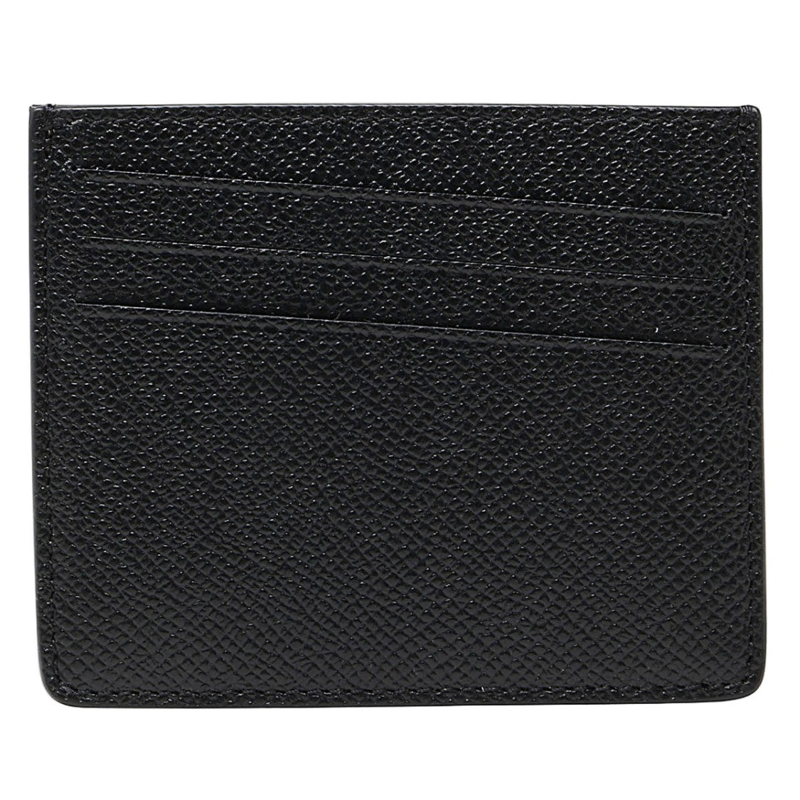 Maison Margiela Textured Black Wallet With Distinctive White Stitches
