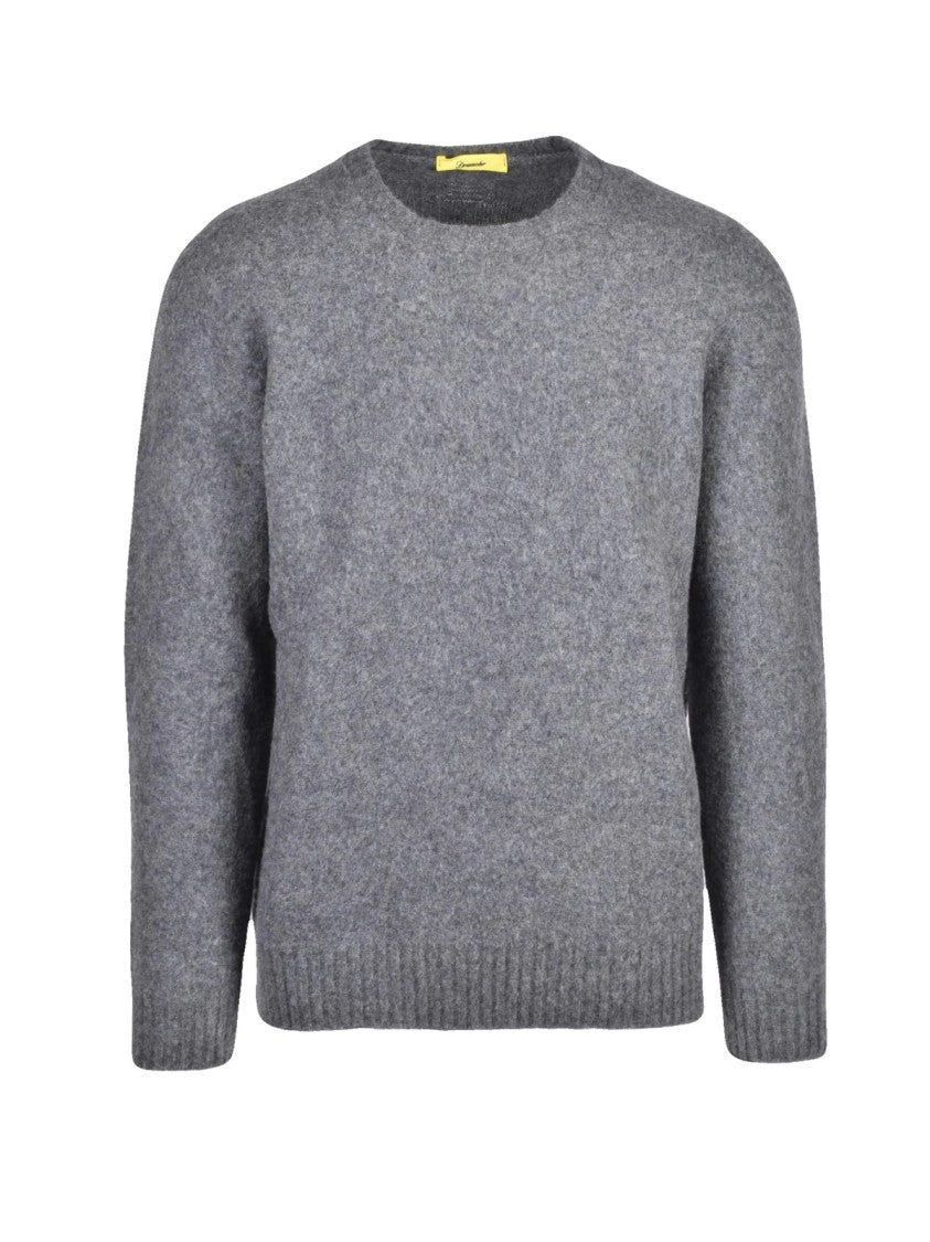 Drumohr Grey Minimalist Wool Crewneck Sweater